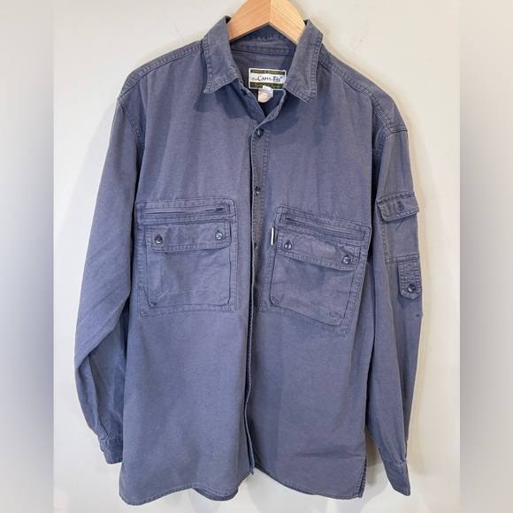 Men's Vintage‎ Pro Cam-Fis Button Up Blue Outdoor Wear Size Large - Picture 1 of 8